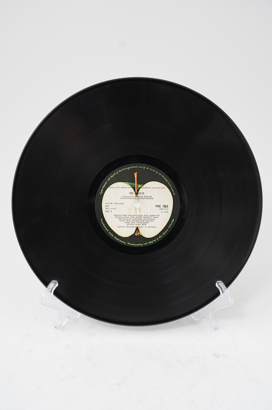 The Beatles; The Beatles (The White Album) double LP record album, No.0026851, on Apple PMC 7067, XEX 709-1, top loading cover with black inner sleeves. Condition - fair, some wear to sleeves and visible scratches to the